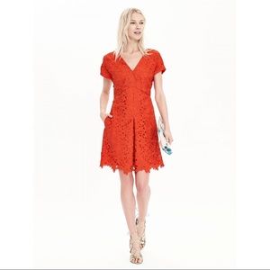 Banana Republic orange lace dress